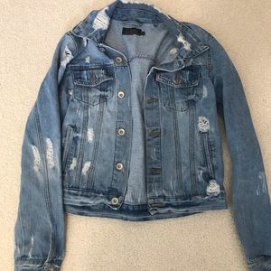 ripped denim jacket
